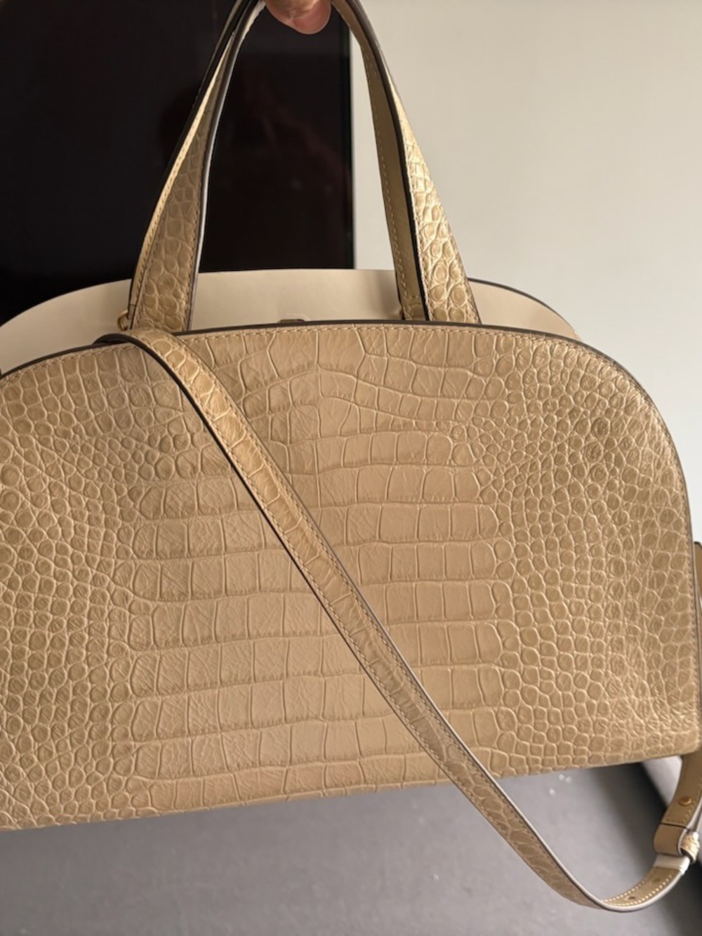 Tory Burch Romy Croc-Embossed Tote - Picture 8 of 8